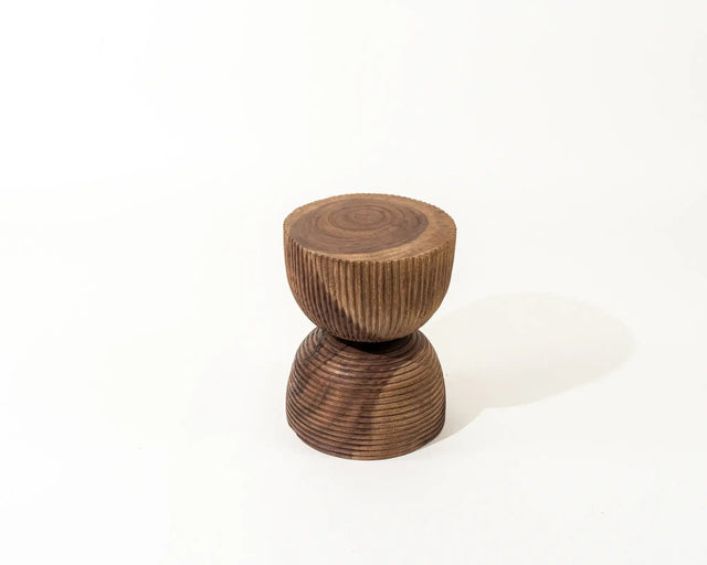 Aina Side Table & Stool Patterned Suar Wood