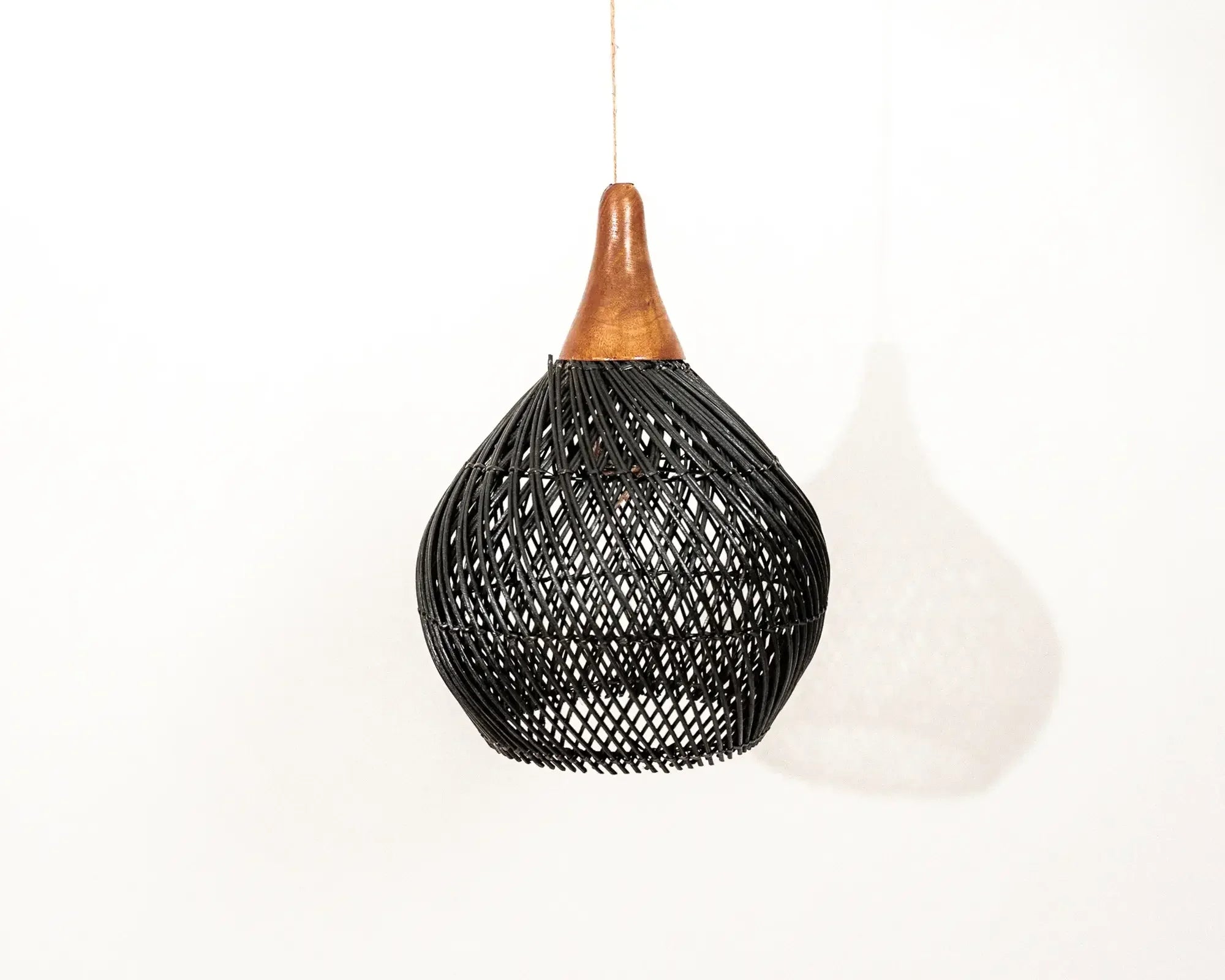 Aralina Tear Drop Rattan Pendant Lamp (black)