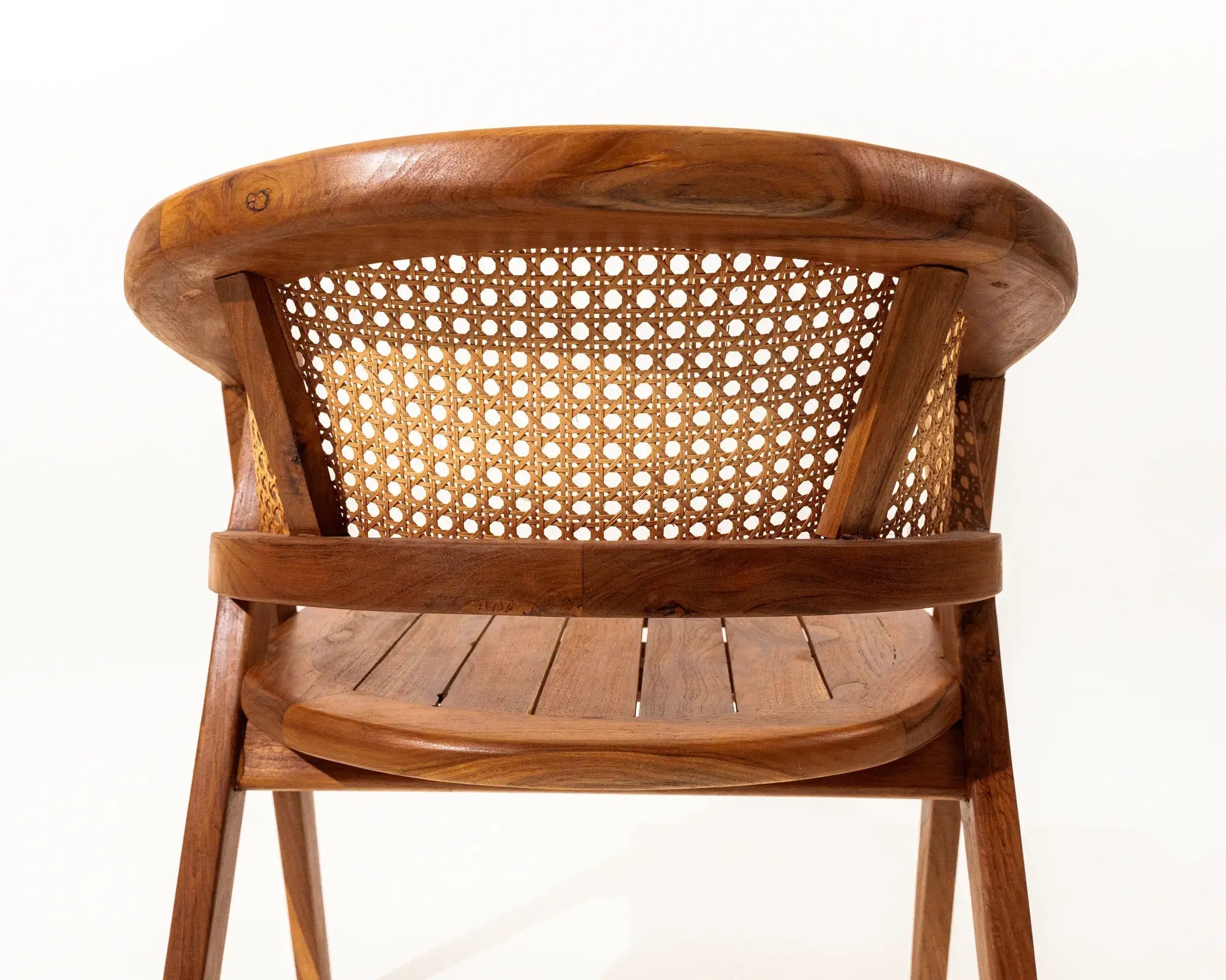 OMBAI Eirini Rattan Dining Chair Teak Wood