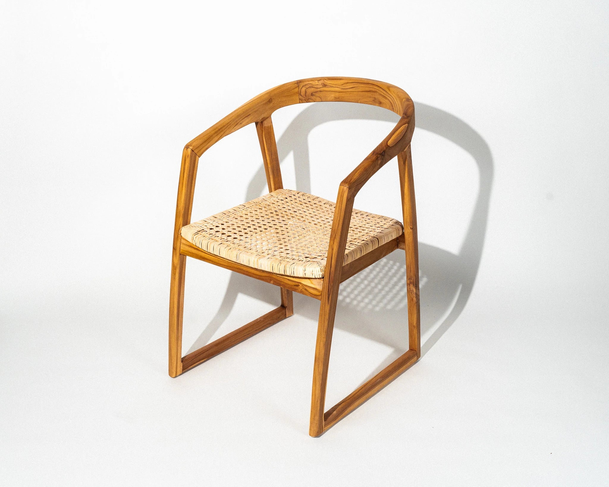 Galatea Seat Dinning Chair Teak Wood and Rattan