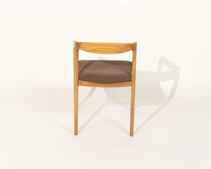 Natural wood, upholstered brown cushion