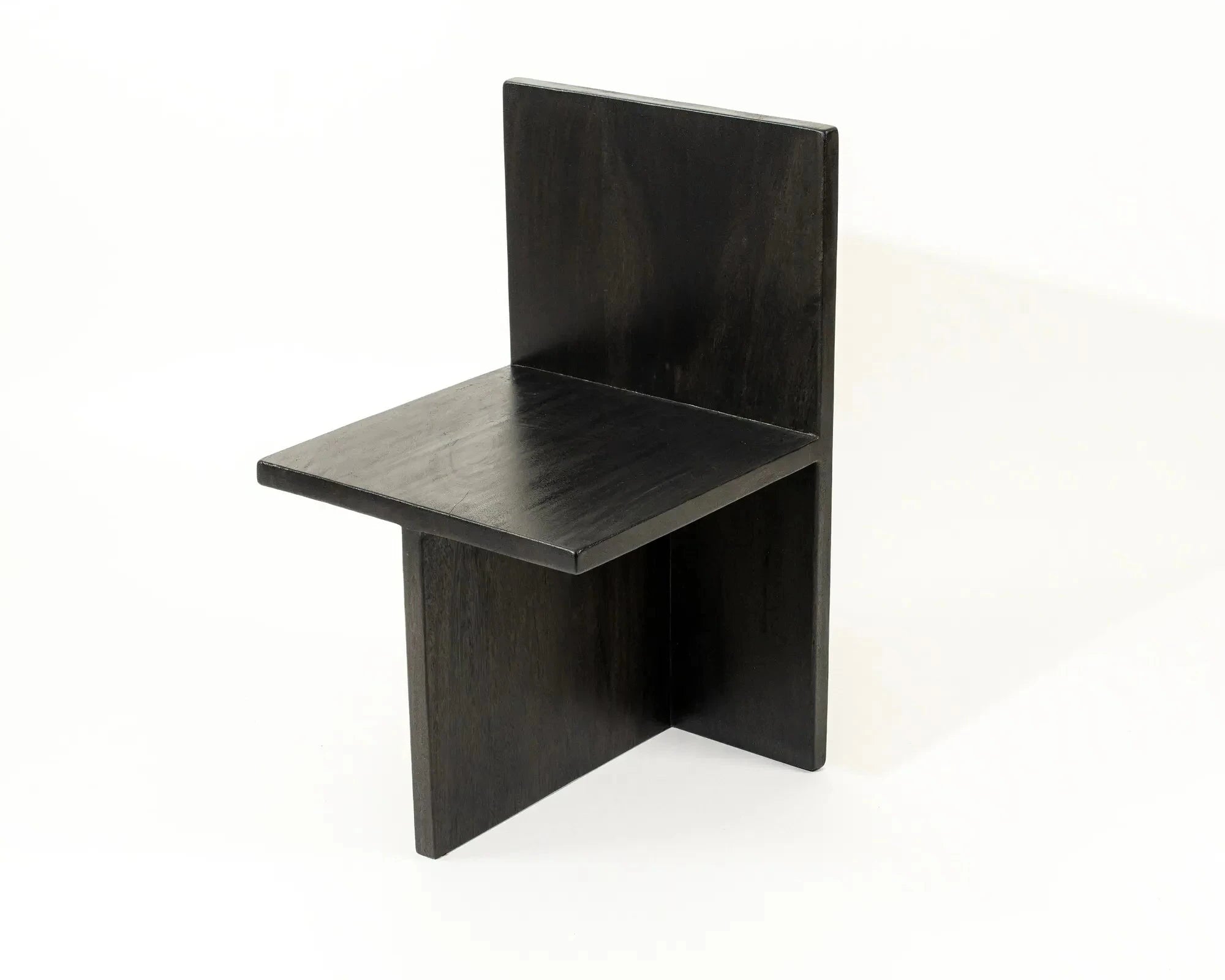 Melanthe Burnt Black Dining / Storage Chair Suar Wood