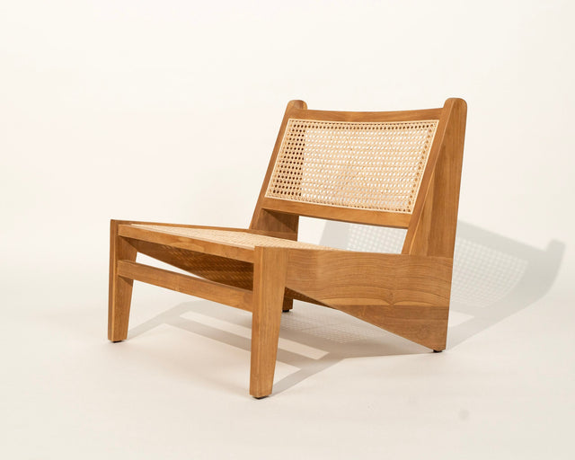 Meranti Lounge Chair Teak Wood and Rattan