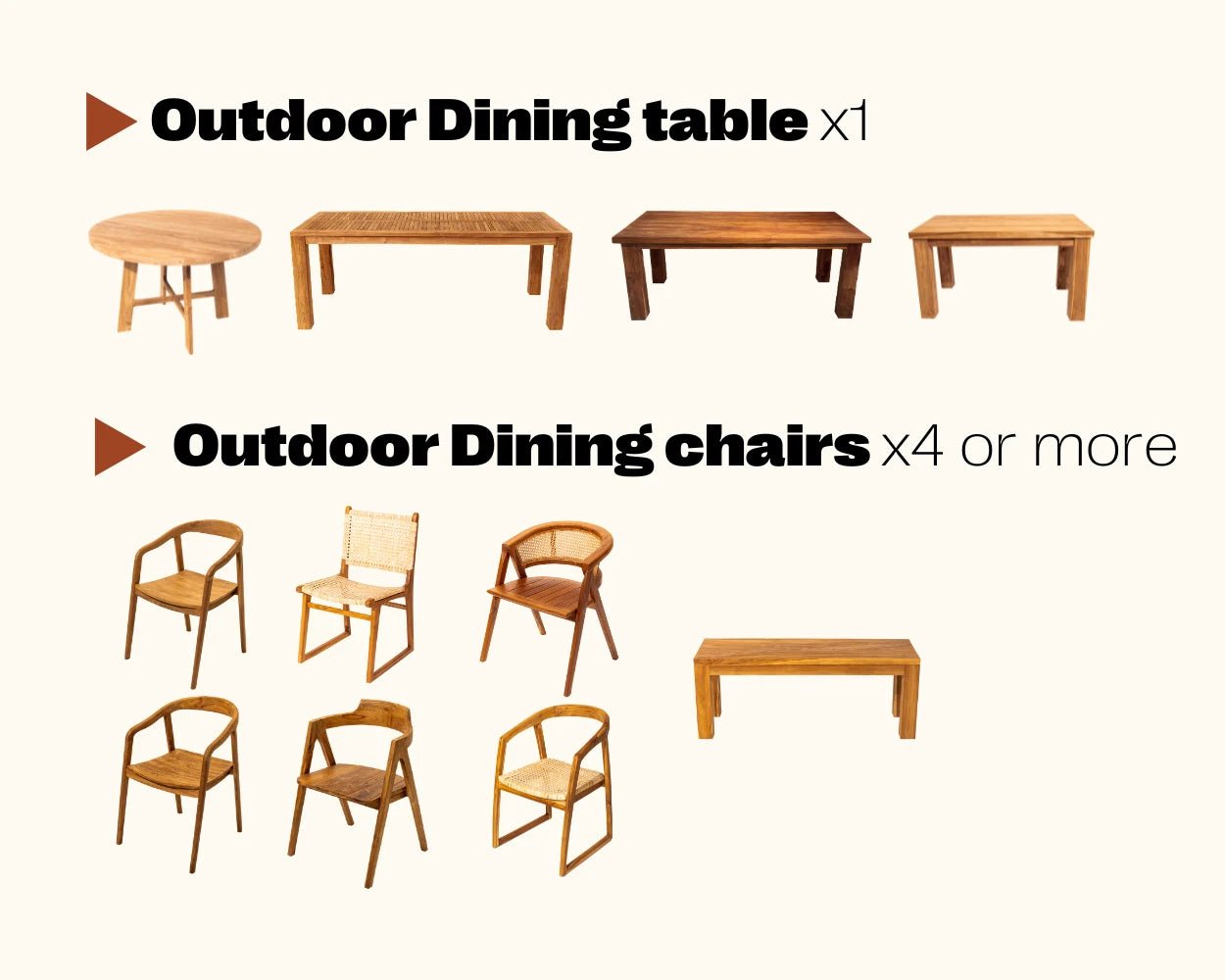 Mix & Match outdoor dining set bundle