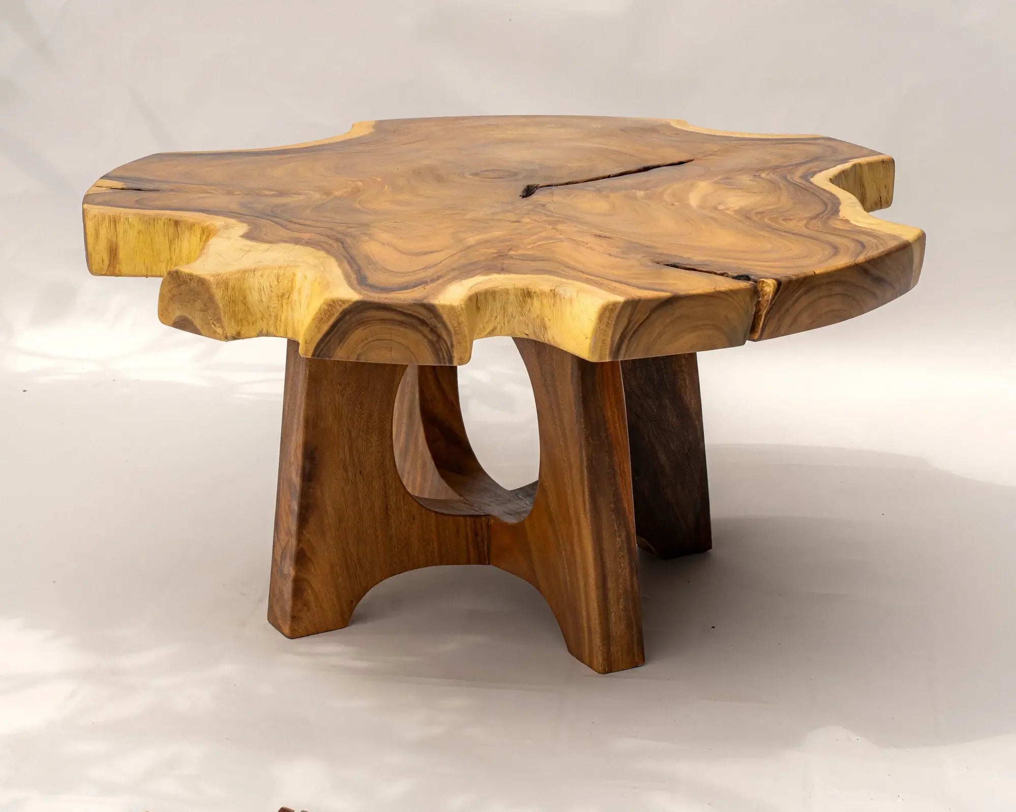 Oya Live Edge Dining Table Natural Suar Wood