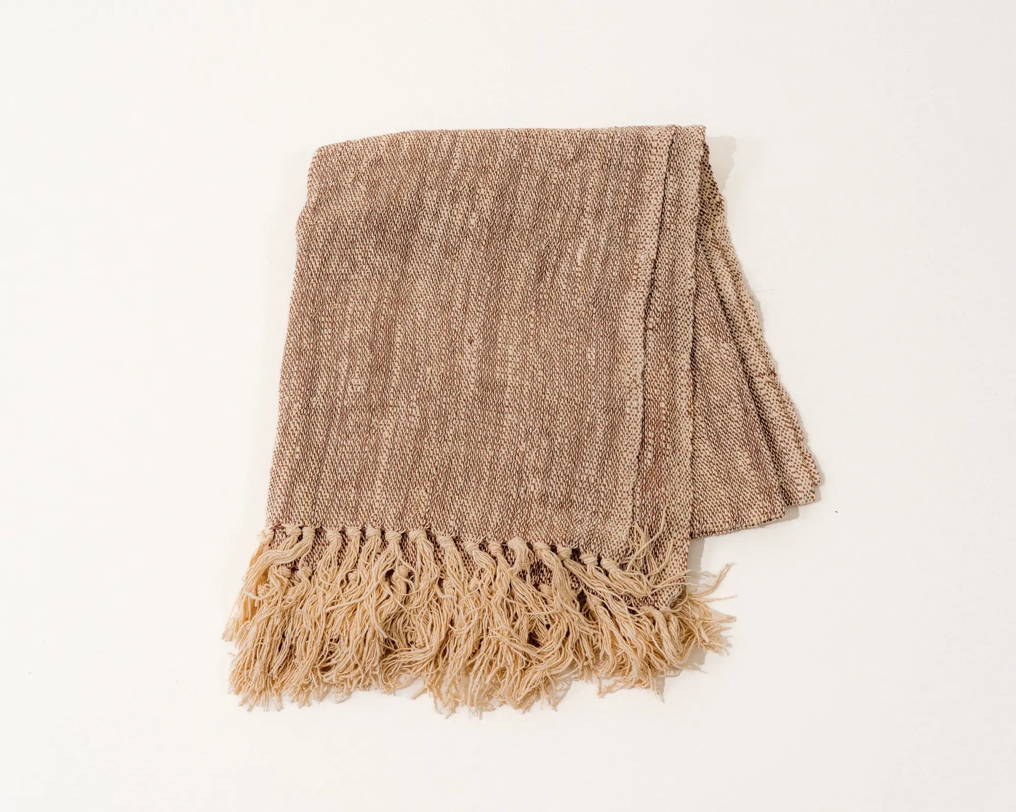 Taveuni Cotton Fringe Throw (beige)