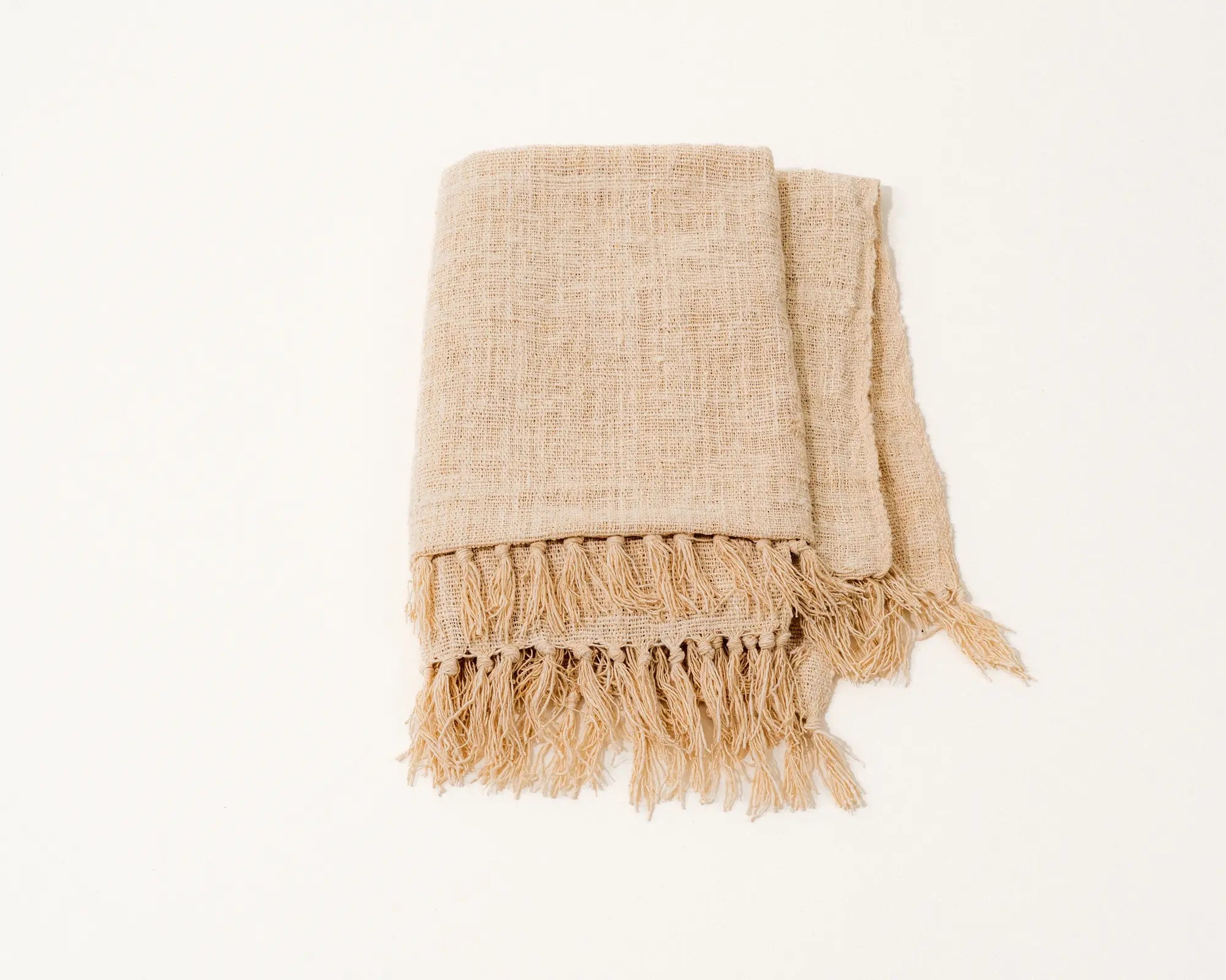 Taveuni Cotton Fringe Throw (cream)