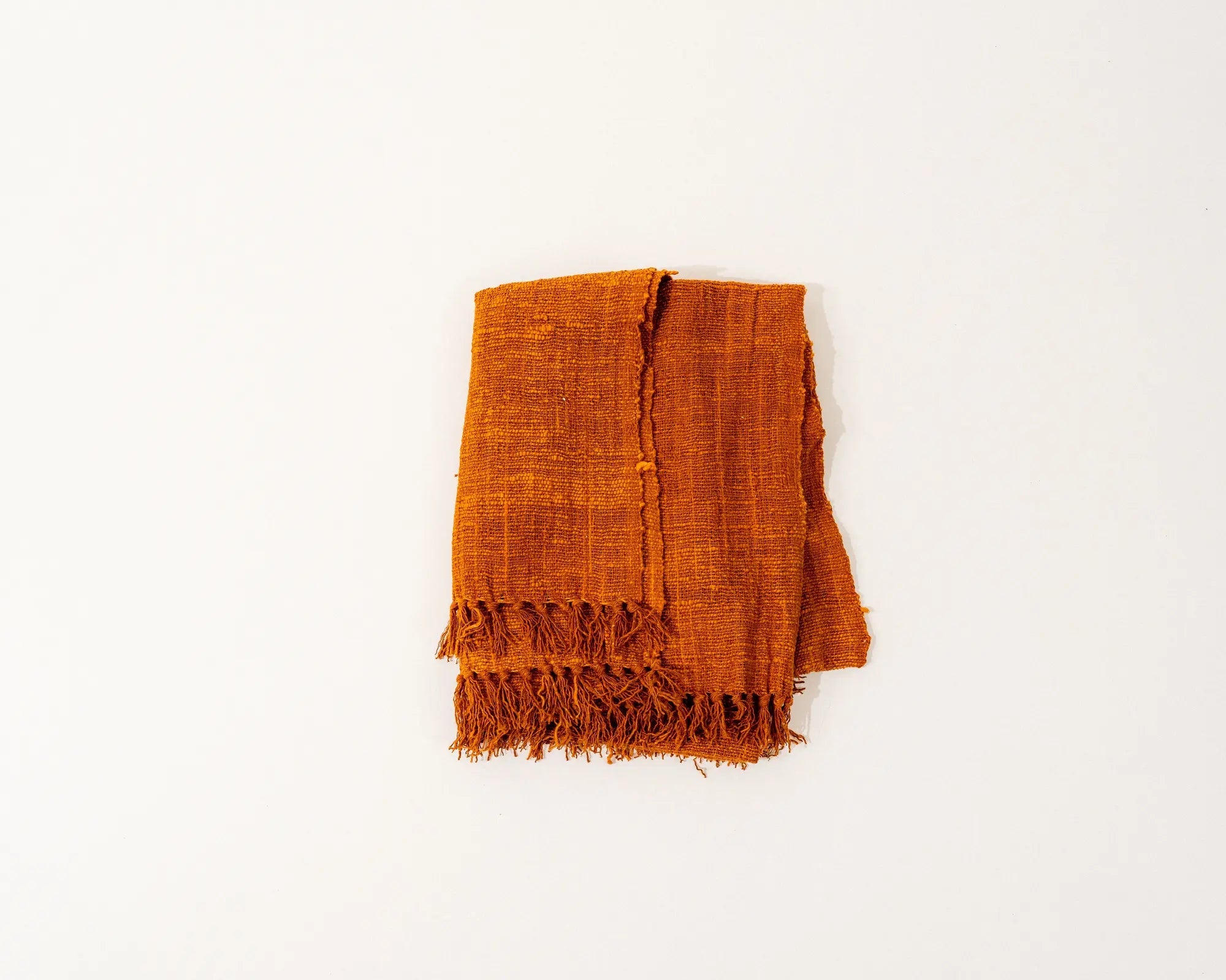 Taveuni Cotton Fringe Throw (terracotta)